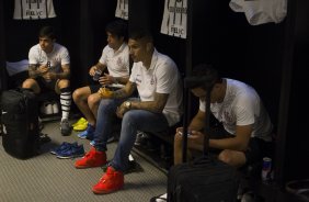 Nos vestiários antes do jogo entre Flamengo x Corinthians, realizado esta tarde no estádio do Maracanã, válido pela 21ª rodada do Campeonato Brasileiro de 2014