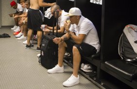 Nos vestiários antes do jogo entre Flamengo x Corinthians, realizado esta tarde no estádio do Maracanã, válido pela 21ª rodada do Campeonato Brasileiro de 2014