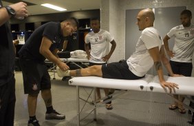 Nos vestiários antes do jogo entre Flamengo x Corinthians, realizado esta tarde no estádio do Maracanã, válido pela 21ª rodada do Campeonato Brasileiro de 2014