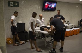 Nos vestiários antes do jogo entre Flamengo x Corinthians, realizado esta tarde no estádio do Maracanã, válido pela 21ª rodada do Campeonato Brasileiro de 2014