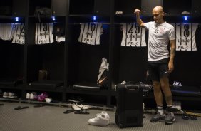 Nos vestiários antes do jogo entre Flamengo x Corinthians, realizado esta tarde no estádio do Maracanã, válido pela 21ª rodada do Campeonato Brasileiro de 2014