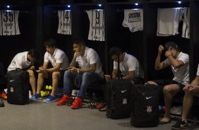 Nos vestiários antes do jogo entre Flamengo x Corinthians, realizado esta tarde no estádio do Maracanã, válido pela 21ª rodada do Campeonato Brasileiro de 2014