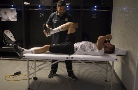 Nos vestiários antes do jogo entre Flamengo x Corinthians, realizado esta tarde no estádio do Maracanã, válido pela 21ª rodada do Campeonato Brasileiro de 2014