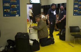 Nos vestiários antes do jogo entre Cruzeiro x Corinthians, realizado esta noite no Mineirão, válido pela 27ª rodada do Campeonato Brasileiro de 2014