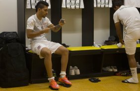 Nos vestiários antes do jogo entre Botafogo x Corinthians, realizado esta noite na Arena Amazônia, válido pela 28ª rodada do Campeonato Brasileiro de 2014