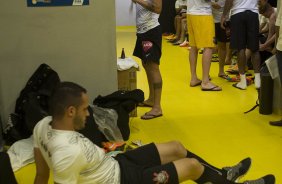 Nos vestiários antes da partida entre Atlético-MG x Corinthians, realizado esta noite no Mineirão, jogo da volta pela Copa do Brasil 2014