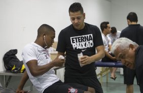 Nos vestiários antes da partida entre Corinthians x Vitoria/BA, realizada esta noite na Arena Pantanal, válida pela 30ª rodada do Campeonato Brasileiro de 2014