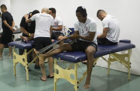 Nos vestiários antes da partida entre Corinthians x Vitoria/BA, realizada esta noite na Arena Pantanal, válida pela 30ª rodada do Campeonato Brasileiro de 2014