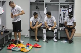 Nos vestiários antes da partida entre Corinthians x Vitoria/BA, realizada esta noite na Arena Pantanal, válida pela 30ª rodada do Campeonato Brasileiro de 2014