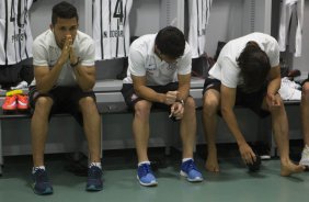 Nos vestiários antes da partida entre Corinthians x Vitoria/BA, realizada esta noite na Arena Pantanal, válida pela 30ª rodada do Campeonato Brasileiro de 2014