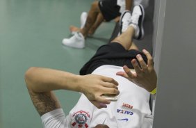 Nos vestiários antes da partida entre Corinthians x Vitoria/BA, realizada esta noite na Arena Pantanal, válida pela 30ª rodada do Campeonato Brasileiro de 2014