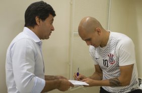 Nos vestiários da partida entre Palmeiras x Corinthians, realizada esta tarde no estádio do Pacaembu, válida pela 31ª rodada do Campeonato Brasileiro de 2014