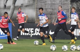 Durante o treino desta tarde no CT Joaquim Grava, zona leste da cidade. O prximo jogo da equipe ser sbado, dia 01/11, contra o Coritiba, na Arena Corinthians, vlido pela 32 rodada do Campeonato Brasileiro de 2014