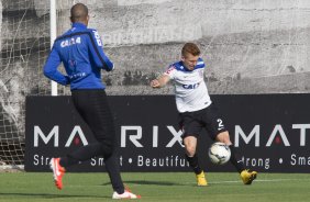 Durante o treino desta tarde no CT Joaquim Grava, zona leste da cidade. O prximo jogo da equipe ser sbado, dia 01/11, contra o Coritiba, na Arena Corinthians, vlido pela 32 rodada do Campeonato Brasileiro de 2014