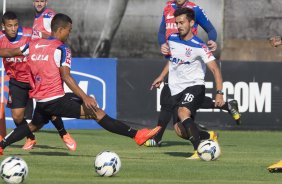 Durante o treino desta tarde no CT Joaquim Grava, zona leste da cidade. O prximo jogo da equipe ser sbado, dia 01/11, contra o Coritiba, na Arena Corinthians, vlido pela 32 rodada do Campeonato Brasileiro de 2014