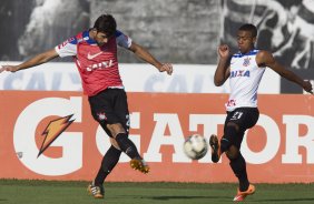 Durante o treino desta tarde no CT Joaquim Grava, zona leste da cidade. O prximo jogo da equipe ser sbado, dia 01/11, contra o Coritiba, na Arena Corinthians, vlido pela 32 rodada do Campeonato Brasileiro de 2014