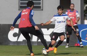 Durante o treino desta tarde no CT Joaquim Grava, zona leste da cidade. O prximo jogo da equipe ser sbado, dia 01/11, contra o Coritiba, na Arena Corinthians, vlido pela 32 rodada do Campeonato Brasileiro de 2014