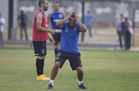 Durante o treino desta tarde no CT Joaquim Grava, zona leste da cidade. O prximo jogo da equipe ser amanh, sbado, dia 01/11, contra o Coritiba, na Arena Corinthians, vlido pela 32 rodada do Campeonato Brasileiro de 2014