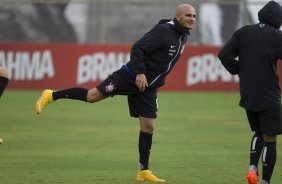 Durante o treino desta tarde no CT Joaquim Grava, zona leste da cidade. O prximo jogo da equipe ser domingo, 19,30hs