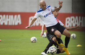 Durante o treino desta manh no CT Joaquim Grava, zona leste da cidade. O prximo jogo da equipe ser domingo, 19,30hs