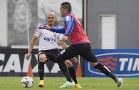 Durante o treino desta manh no CT Joaquim Grava, zona leste da cidade. O prximo jogo da equipe ser domingo, 19,30hs
