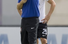 Durante o treino desta manh no CT Joaquim Grava, zona leste da cidade. O prximo jogo da equipe ser domingo, 19,30hs