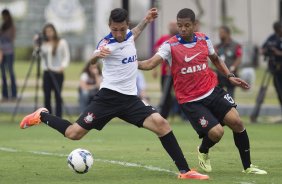 Durante o treino desta manh no CT Joaquim Grava, zona leste da cidade. O prximo jogo da equipe ser domingo, 19,30hs