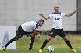 Durante o treino desta manh no CT Joaquim Grava, zona leste da cidade. O prximo jogo da equipe ser domingo, 19,30hs