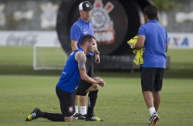 Durante o treino desta manh no CT Joaquim Grava, zona leste da cidade. O prximo jogo da equipe ser domingo, 19,30hs