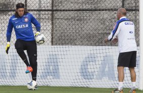 Durante o treino desta manh no CT Joaquim Grava, zona leste da cidade. O prximo jogo da equipe ser domingo, 19,30hs