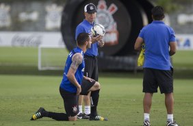 Durante o treino desta manh no CT Joaquim Grava, zona leste da cidade. O prximo jogo da equipe ser domingo, 19,30hs