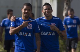 Durante o treino desta manh no CT Joaquim Grava, zona leste da cidade. O prximo jogo da equipe ser domingo, 19,30hs