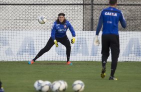 Durante o treino desta manh no CT Joaquim Grava, zona leste da cidade. O prximo jogo da equipe ser domingo, 19,30hs