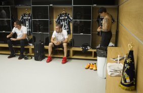 Nos vestirios antes do jogo entre Corinthians x Santos, realizado esta tarde na Arena Corinthians, vlido pela 33 rodada do Campeonato Brasileiro de 2014