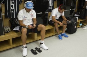 Nos vestirios antes do jogo entre Corinthians x Santos, realizado esta tarde na Arena Corinthians, vlido pela 33 rodada do Campeonato Brasileiro de 2014