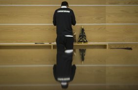 Nos vestirios antes do jogo entre Corinthians x Santos, realizado esta tarde na Arena Corinthians, vlido pela 33 rodada do Campeonato Brasileiro de 2014