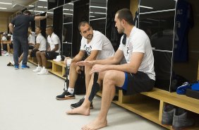Nos vestirios antes do jogo entre Corinthians x Santos, realizado esta tarde na Arena Corinthians, vlido pela 33 rodada do Campeonato Brasileiro de 2014