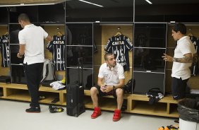 Nos vestirios antes do jogo entre Corinthians x Santos, realizado esta tarde na Arena Corinthians, vlido pela 33 rodada do Campeonato Brasileiro de 2014