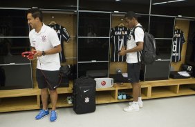 Nos vestirios antes do jogo entre Corinthians x Santos, realizado esta tarde na Arena Corinthians, vlido pela 33 rodada do Campeonato Brasileiro de 2014