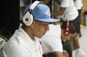 Nos vestirios antes do jogo entre Corinthians x Santos, realizado esta tarde na Arena Corinthians, vlido pela 33 rodada do Campeonato Brasileiro de 2014