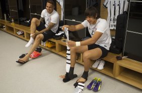 Nos vestiários antes do jogo entre Corinthians x Grêmio, realizado esta tarde na Arena Corinthians, válido pela 36ª rodada do Campeonato Brasileiro de 2014