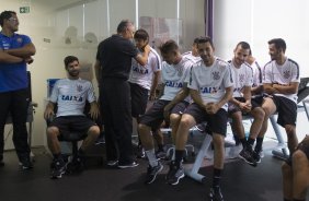 Durante a reapresentacao dos jogadores esta tarde no CT Joaquim Grava, zona leste da cidade. O próximo jogo da equipe será dia 15/01no torneio internacional, em Orlando/EUA, contra o Colonia da Alemanha