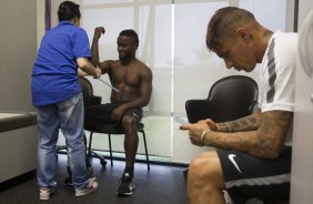 Durante a reapresentacao dos jogadores esta tarde no CT Joaquim Grava, zona leste da cidade. O próximo jogo da equipe será dia 15/01no torneio internacional, em Orlando/EUA, contra o Colonia da Alemanha