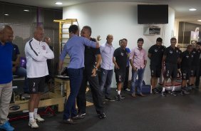 Durante a reapresentacao dos jogadores esta tarde no CT Joaquim Grava, zona leste da cidade. O próximo jogo da equipe será dia 15/01no torneio internacional, em Orlando/EUA, contra o Colonia da Alemanha
