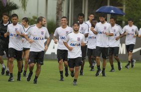 Durante a reapresentacao dos jogadores esta tarde no CT Joaquim Grava, zona leste da cidade. O próximo jogo da equipe será dia 15/01no torneio internacional, em Orlando/EUA, contra o Colonia da Alemanha