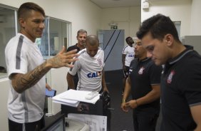 Durante a reapresentacao dos jogadores esta tarde no CT Joaquim Grava, zona leste da cidade. O próximo jogo da equipe será dia 15/01no torneio internacional, em Orlando/EUA, contra o Colonia da Alemanha