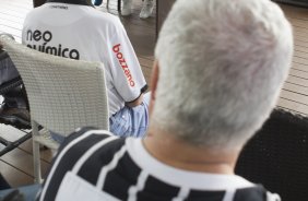 Durante a reapresentacao dos jogadores esta tarde no CT Joaquim Grava, zona leste da cidade. O próximo jogo da equipe será dia 15/01no torneio internacional, em Orlando/EUA, contra o Colonia da Alemanha