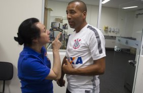 Durante a reapresentacao dos jogadores esta tarde no CT Joaquim Grava, zona leste da cidade. O próximo jogo da equipe será dia 15/01no torneio internacional, em Orlando/EUA, contra o Colonia da Alemanha
