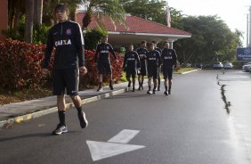 Jogadores durante treino esta manh em uma academia na cidade de Fort Lauderlale. O prximo jogo da equipe ser dia 15/01no torneio internacional, em Orlando/EUA, contra o Colonia da Alemanha