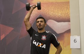 Jogadores durante treino esta manh em uma academia na cidade de Fort Lauderlale. O prximo jogo da equipe ser dia 15/01no torneio internacional, em Orlando/EUA, contra o Colonia da Alemanha